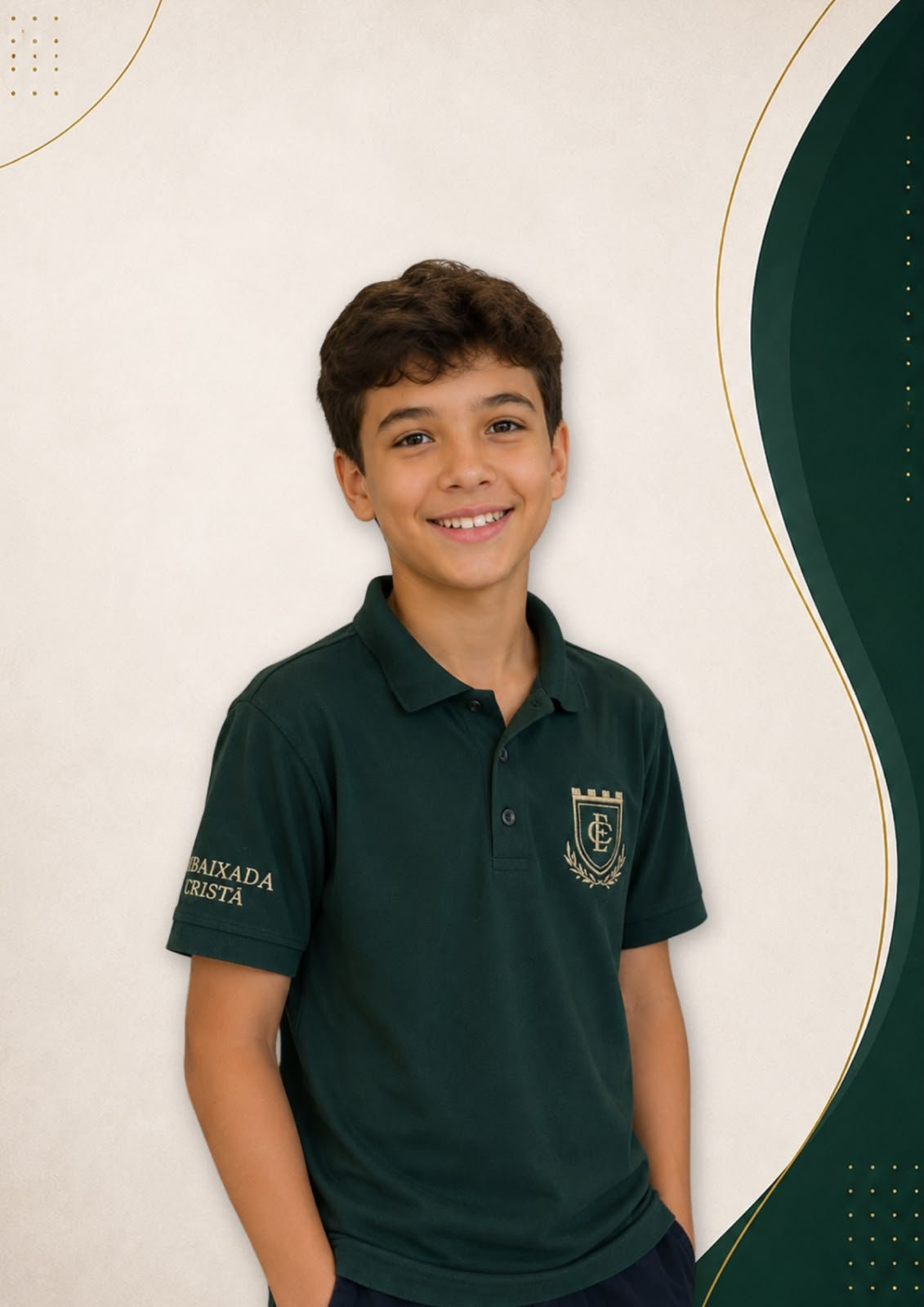Aluno do 6º ano do Colégio Embaixada Cristã